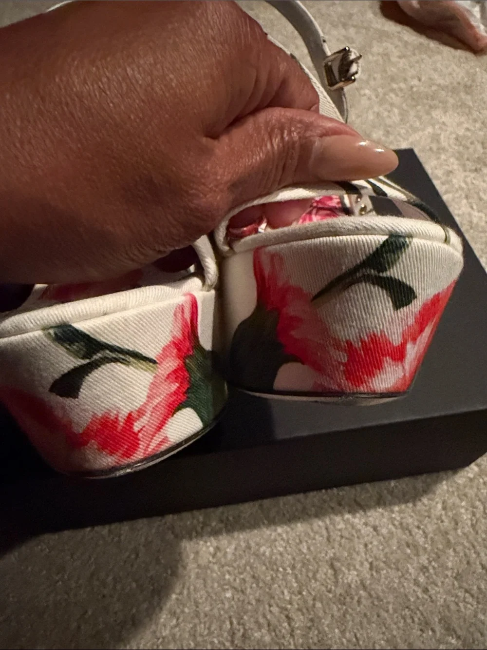 Dolce & Gabbana White Floral Platform Ankle-Strap Sandal - Picture 16 of 16